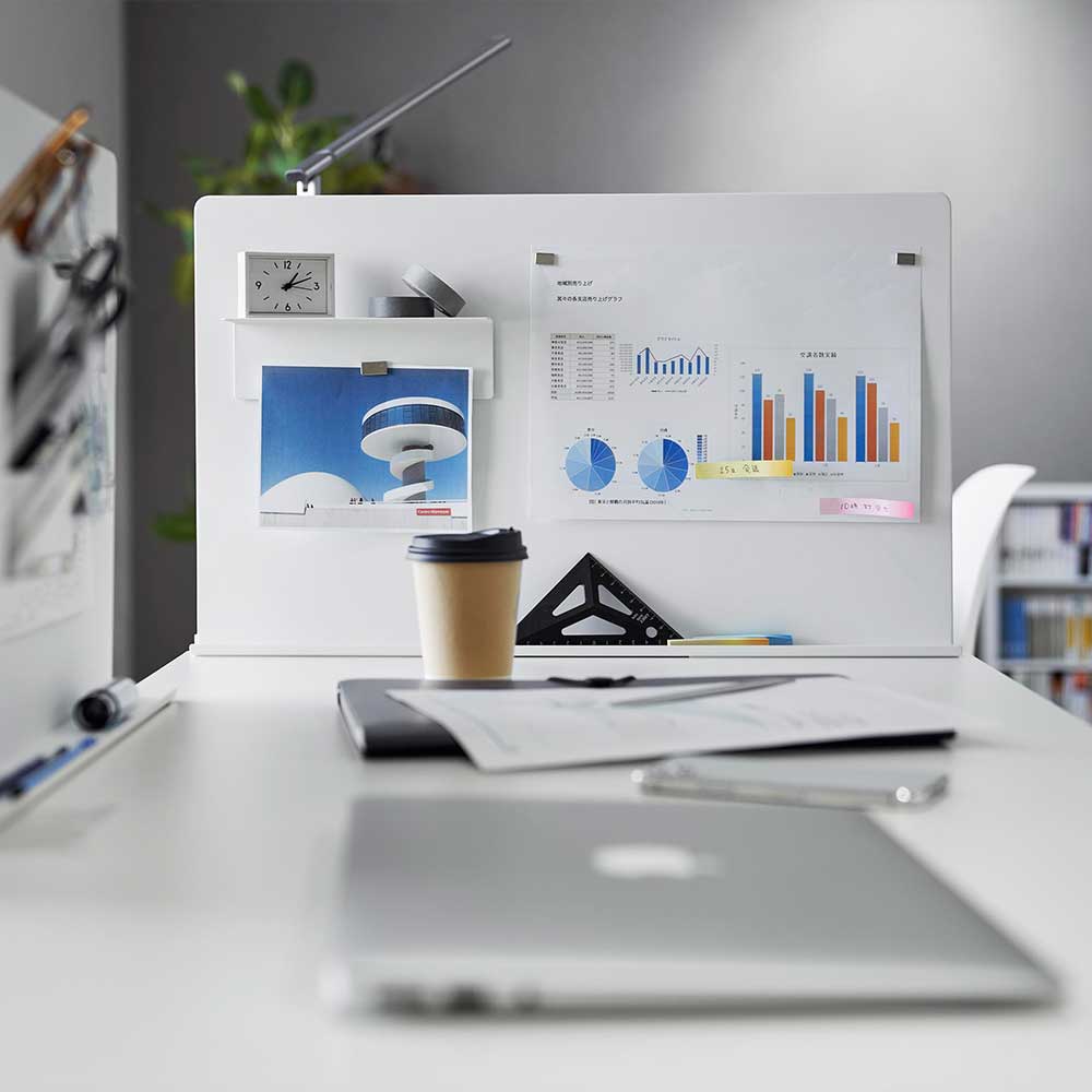 デスク横トレー付きスチールパネル タワー 山崎実業 公式 tower 10066 10067 ホワイト ブラック 送料無料