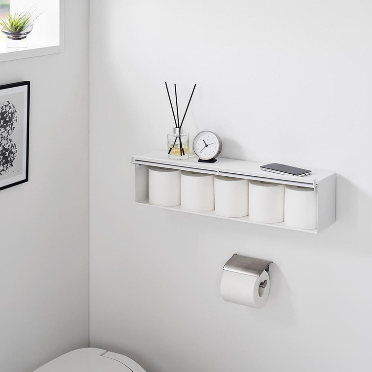 ウォール隠せるトイレ壁収納 タワー 石こうボード壁対応 山崎実業 公式 tower 10068 10069 ホワイト ブラック / 幅60cm 送料無料