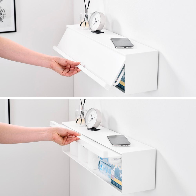 ウォール隠せるトイレ壁収納 タワー 石こうボード壁対応 山崎実業 公式 tower 10068 10069 ホワイト ブラック / 幅60cm 送料無料