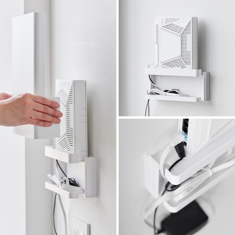 ウォール隠せるルーター収納 タワー Sサイズ 石こうボード壁対応 山崎実業 tower 10074 10075 ホワイト ブラック 送料無料