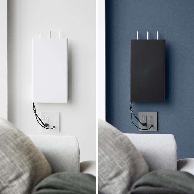 ウォール隠せるルーター収納 タワー Lサイズ 石こうボード壁対応 山崎実業 tower 10076 10077 ホワイト ブラック 送料無料