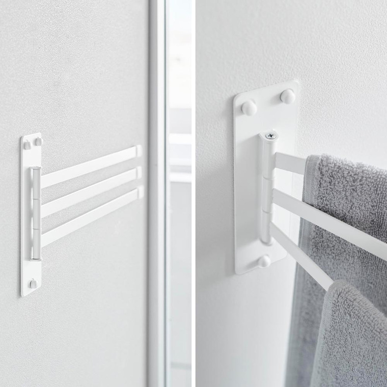 ウォールタオルハンガー タワー 3連 石こうボード壁対応 山崎実業 公式 tower 10098 10099 ホワイト ブラック / 3枚 タオル掛け 送料無料