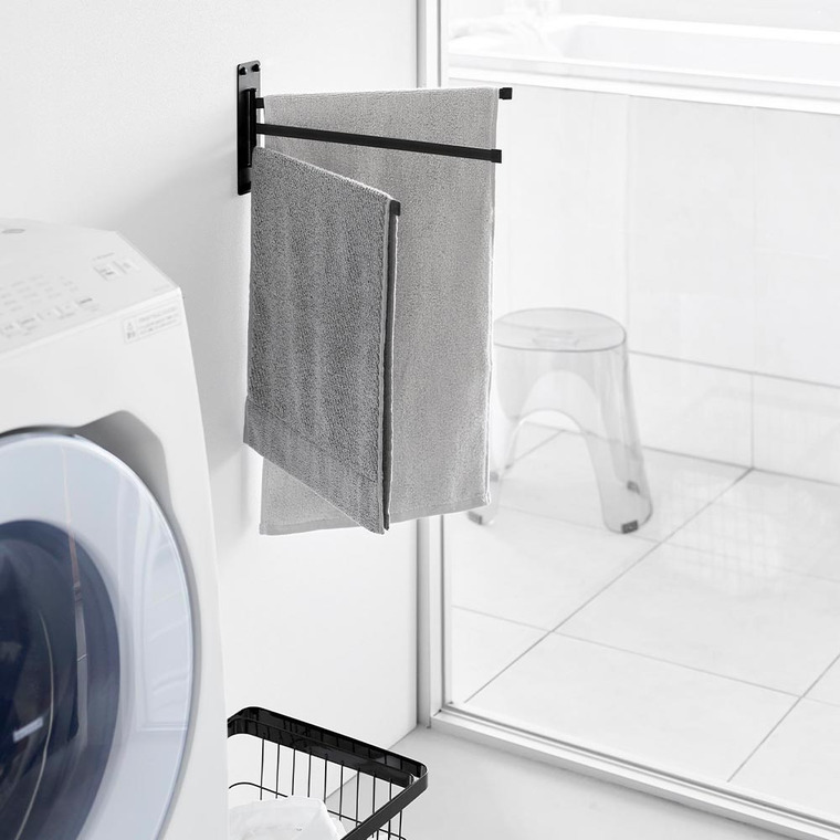 ウォールタオルハンガー タワー 3連 石こうボード壁対応 山崎実業 公式 tower 10098 10099 ホワイト ブラック / 3枚 タオル掛け 送料無料