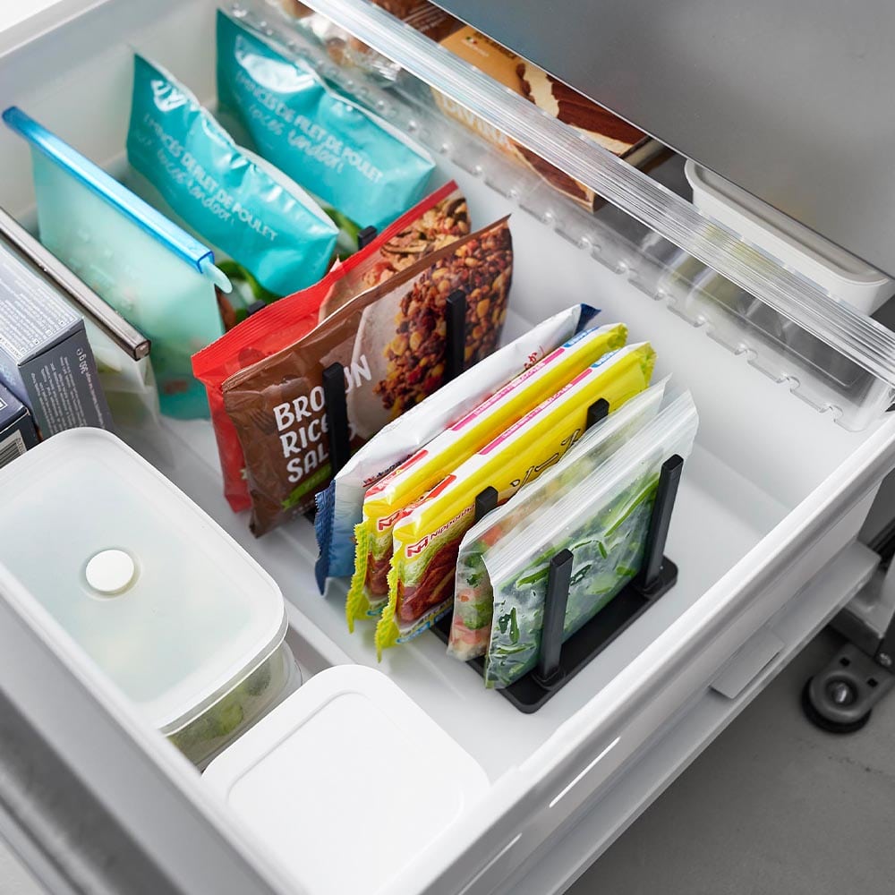 冷凍庫中仕切り調節収納スタンド タワー W27 山崎実業 公式 tower 10102 10103 ホワイト ブラック