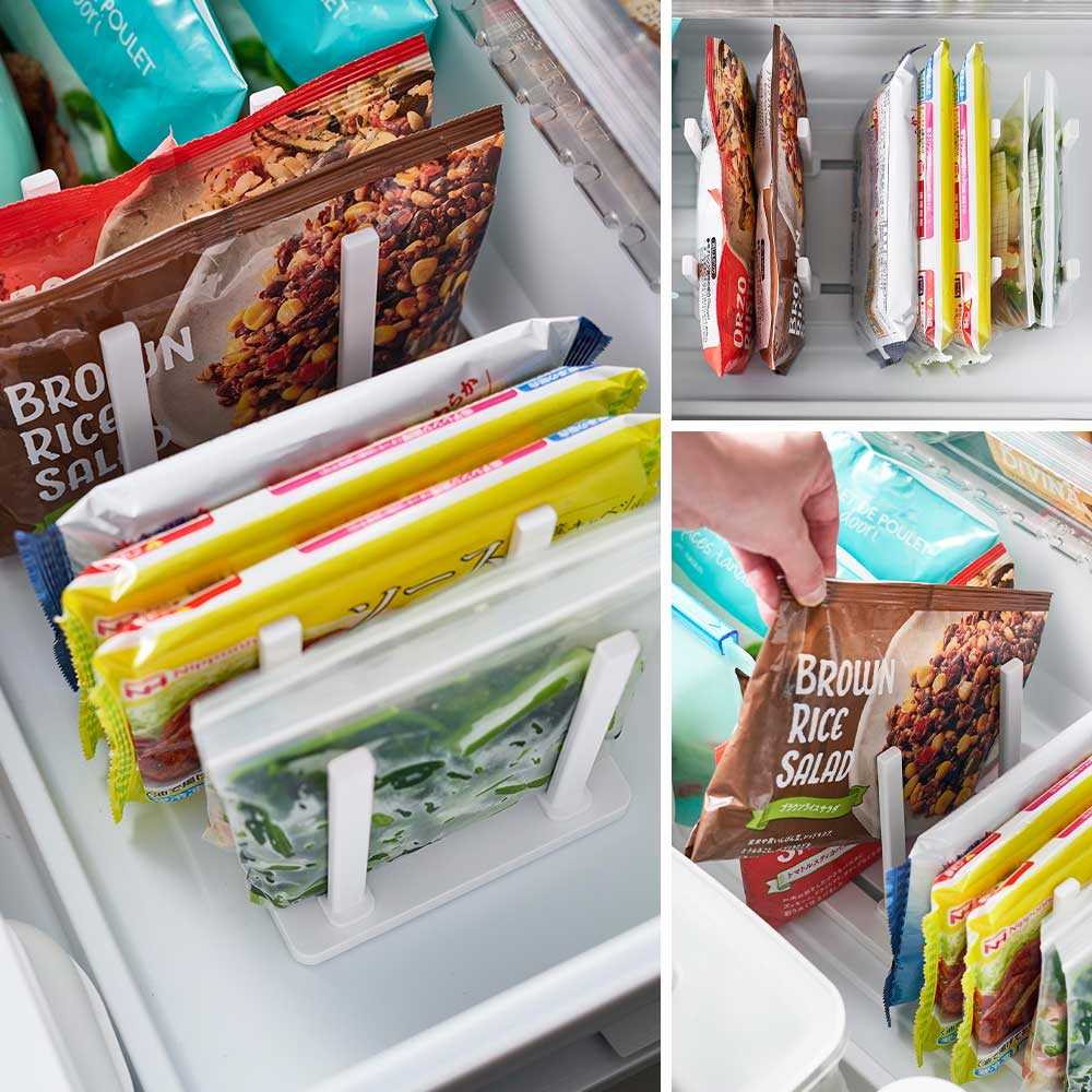 冷凍庫中仕切り調節収納スタンド タワー W27 山崎実業 公式 tower 10102 10103 ホワイト ブラック