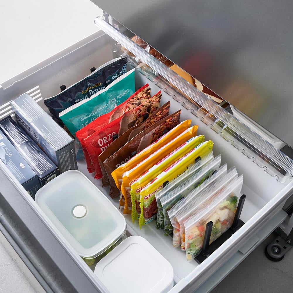 冷凍庫中仕切り調節収納スタンド タワー W27 山崎実業 公式 tower 10102 10103 ホワイト ブラック