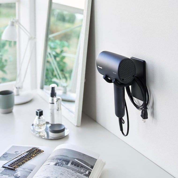 ウォール角度調節ドライヤーホルダー タワー 石こうボード壁対応 山崎実業 公式 tower 10104 10105 ホワイト ブラック 送料無料