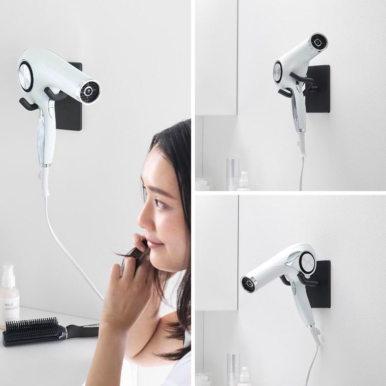 ウォール角度調節ドライヤーホルダー タワー 石こうボード壁対応 山崎実業 公式 tower 10104 10105 ホワイト ブラック 送料無料