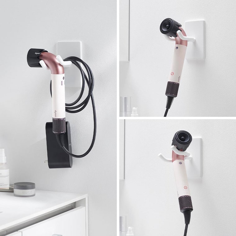 ウォール角度調節ドライヤーホルダー タワー 石こうボード壁対応 山崎実業 公式 tower 10104 10105 ホワイト ブラック 送料無料