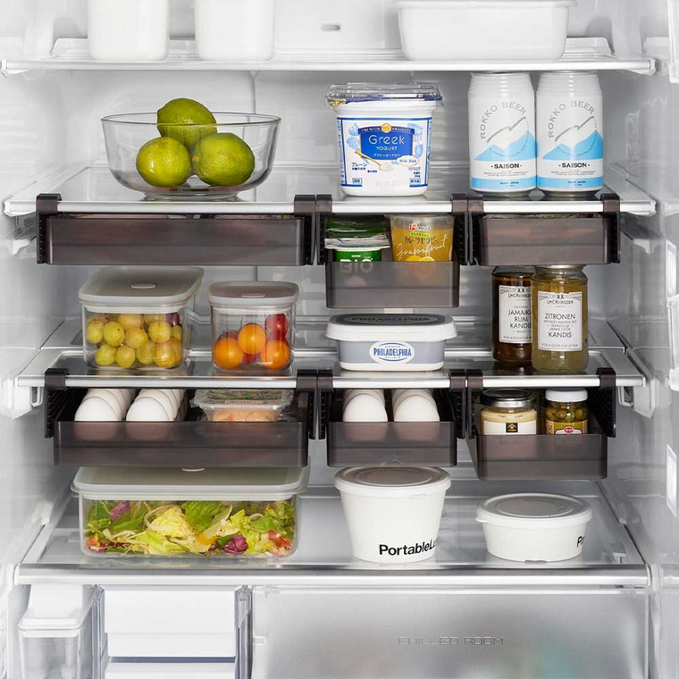 冷蔵庫中棚下高さ調節ラック タワー S 山崎実業 tower 10106 10107 ホワイト ブラック