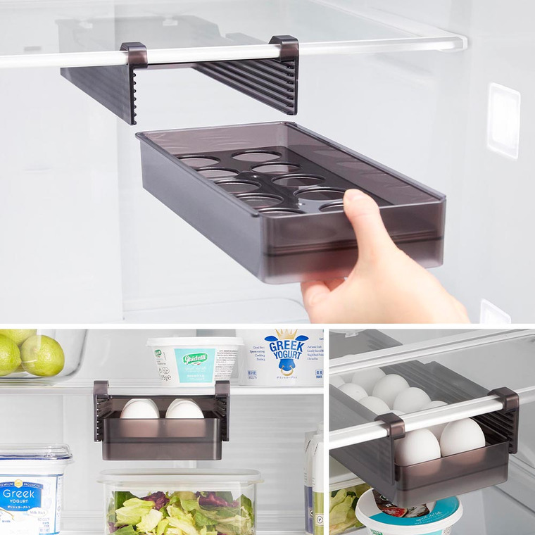 冷蔵庫中棚下高さ調節卵ラック タワー S 山崎実業 tower 10108 10109 ホワイト ブラック