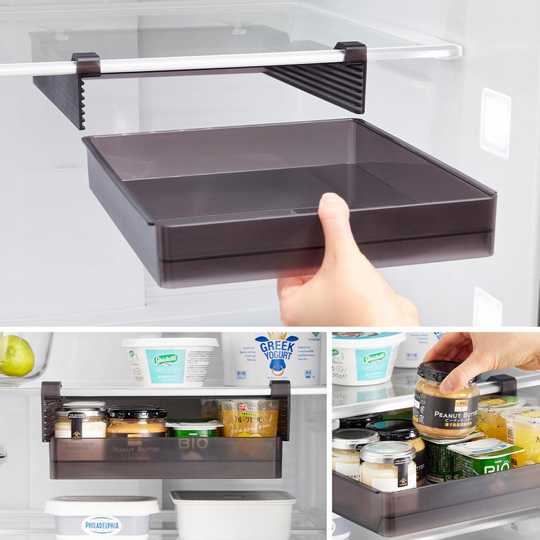 冷蔵庫中棚下高さ調節ラック タワー L 山崎実業 tower 10110 10111 ホワイト ブラック 送料無料