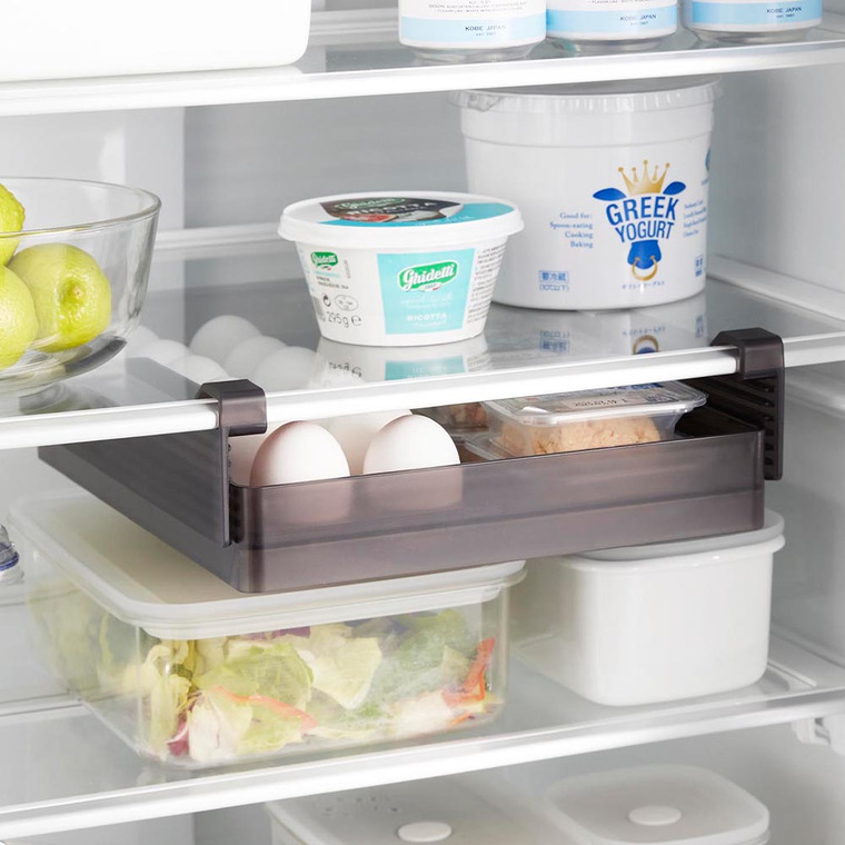 冷蔵庫中棚下高さ調節卵ラック タワー L 山崎実業 tower 10112 10113 ホワイト ブラック 送料無料