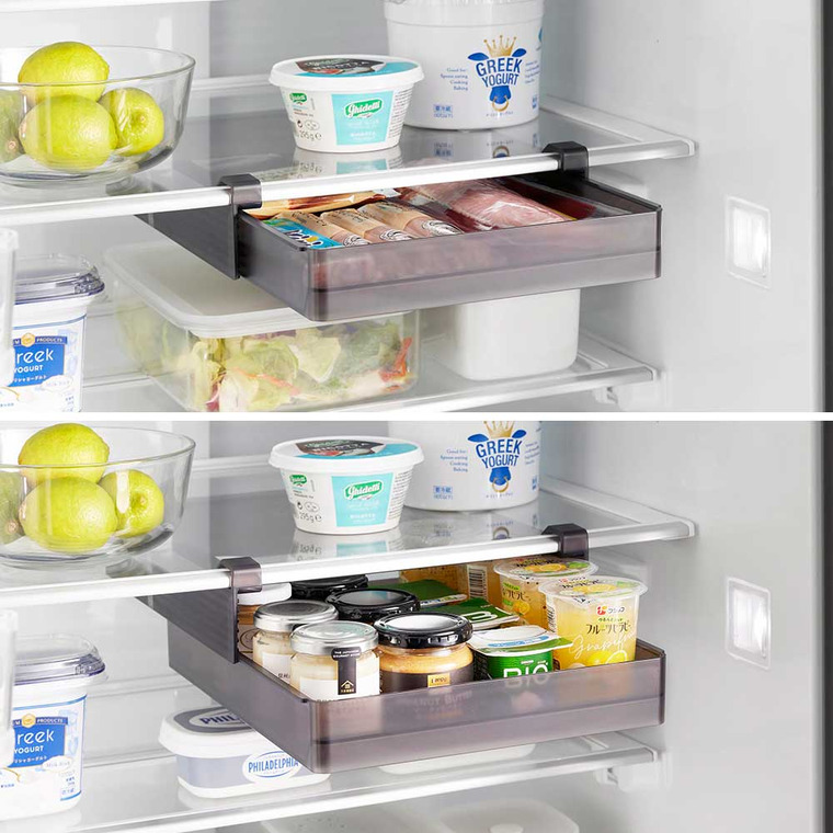 冷蔵庫中棚下高さ調節卵ラック タワー L 山崎実業 tower 10112 10113 ホワイト ブラック 送料無料