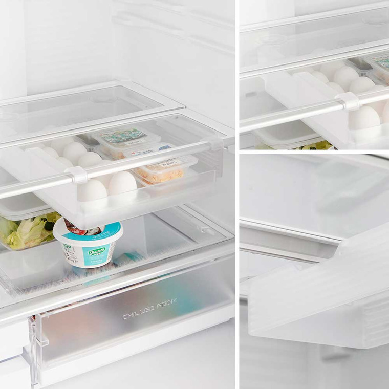 冷蔵庫中棚下高さ調節卵ラック タワー L 山崎実業 tower 10112 10113 ホワイト ブラック 送料無料