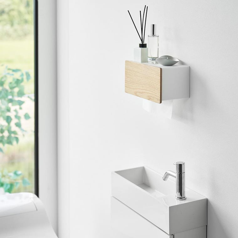 ウォールペーパータオルディスペンサー リン 石こうボード壁対応 山崎実業 公式 RIN 10114 10115 ブラウン ナチュラル 送料無料