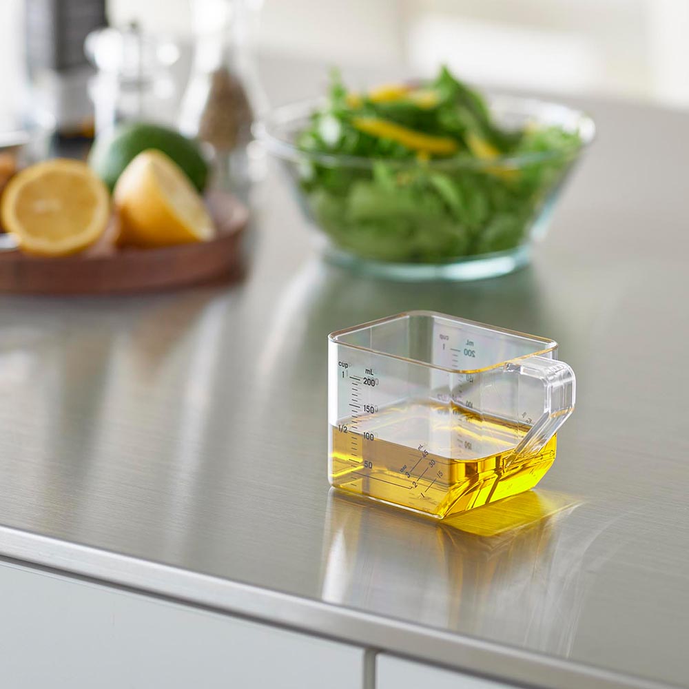 大さじも量れる計量カップ タワー 山崎実業 公式 tower 10143 10144 ホワイト ブラック / 200mL 大さじ 耐熱 食洗機対応 電子レンジ対応