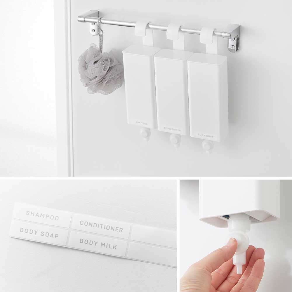 引っ掛けバスルーム詰め替えパウチディスペンサー収納ホルダー タワー S 山崎実業 tower 10149 10150 ホワイト ブラック