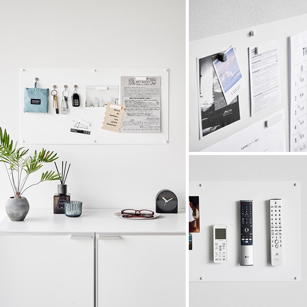 ウォールプリントスチールパネル タワー L 石こうボード壁対応 山崎実業 tower 10155 10156 ホワイト ブラック 送料無料