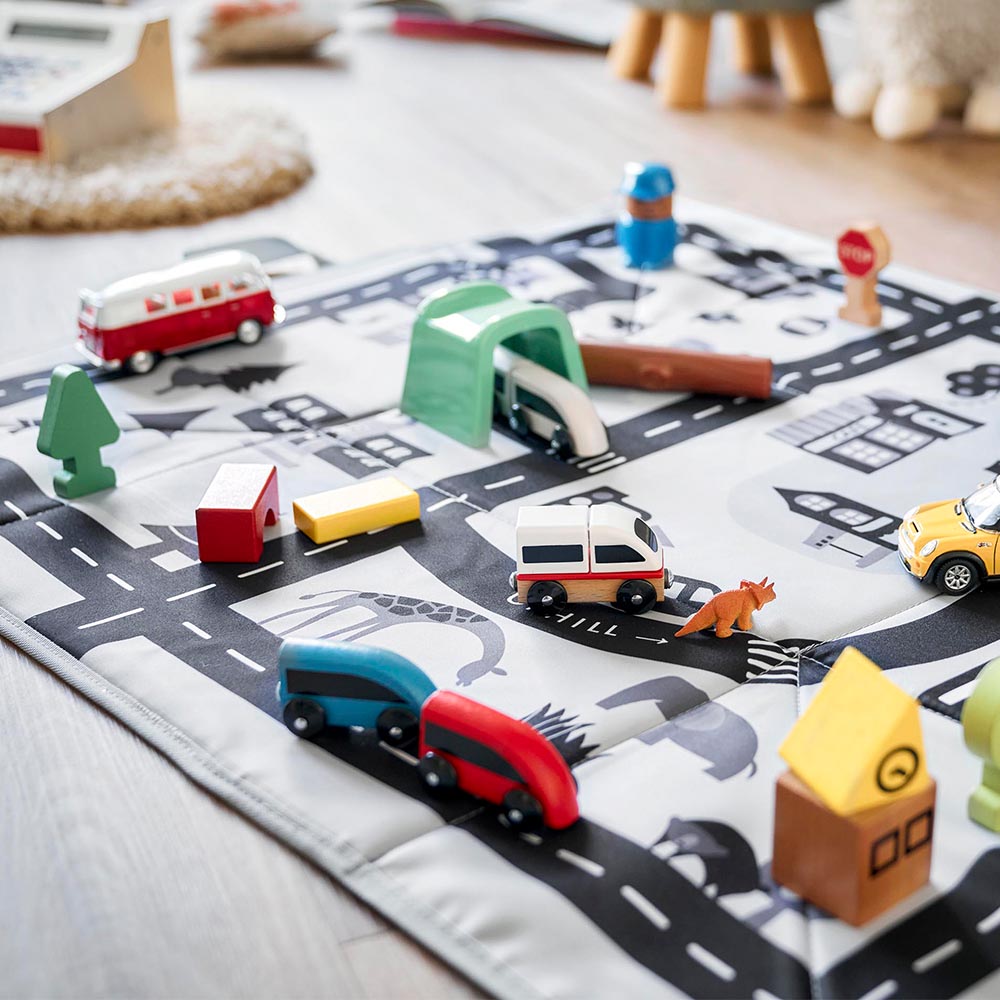 プレイマットにもなるおもちゃ収納 タワー 山崎実業 公式 tower 10169 ライトグレー 送料無料