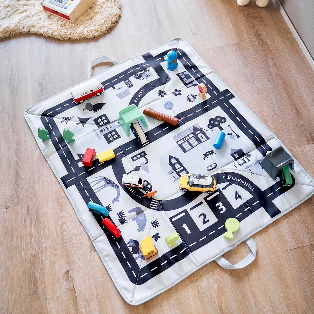 プレイマットにもなるおもちゃ収納 タワー 山崎実業 公式 tower 10169 ライトグレー 送料無料