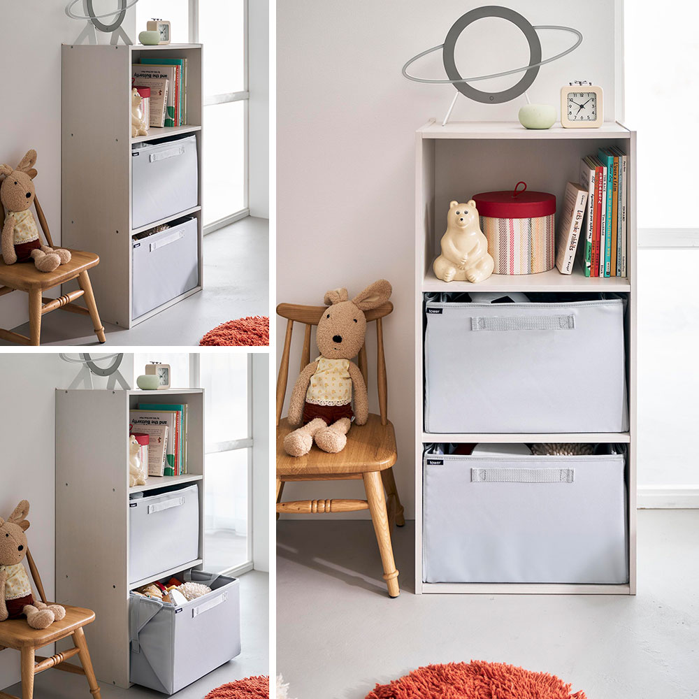 プレイマットにもなるおもちゃ収納 タワー 山崎実業 公式 tower 10169 ライトグレー 送料無料