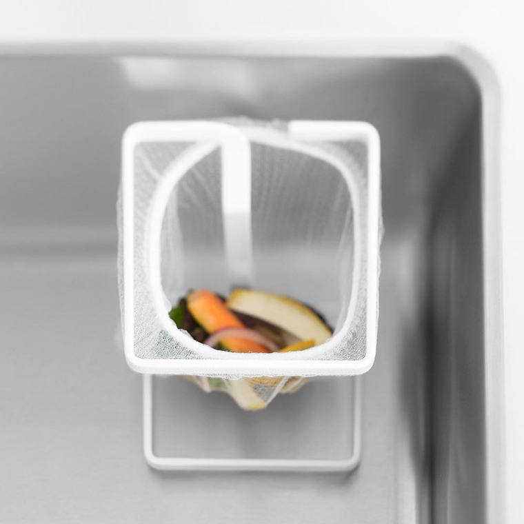 コーナーに置ける水切りネットホルダー タワー スクエア 山崎実業 公式 tower 10205 10206 ホワイト ブラック