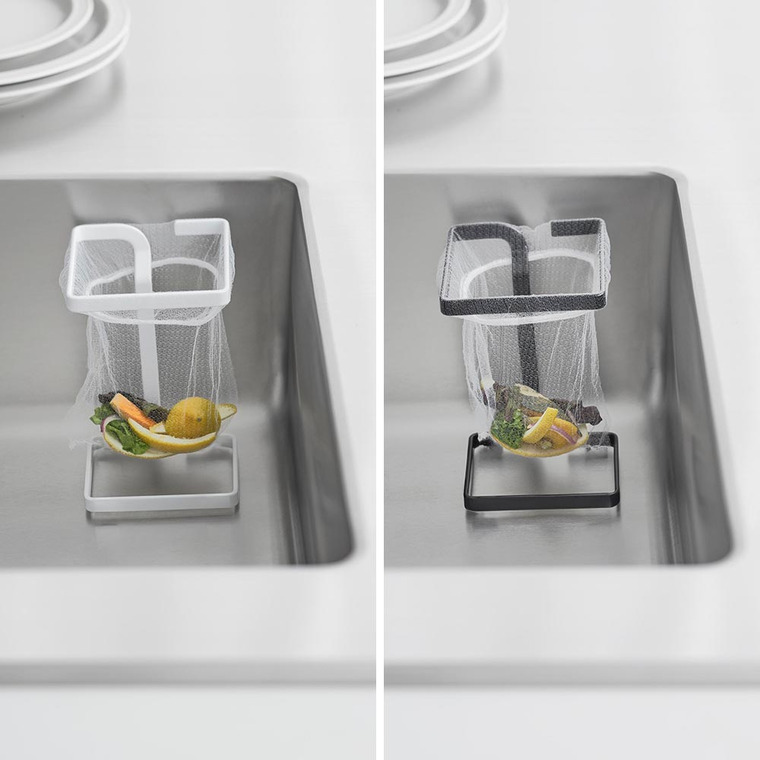 コーナーに置ける水切りネットホルダー タワー スクエア 山崎実業 公式 tower 10205 10206 ホワイト ブラック