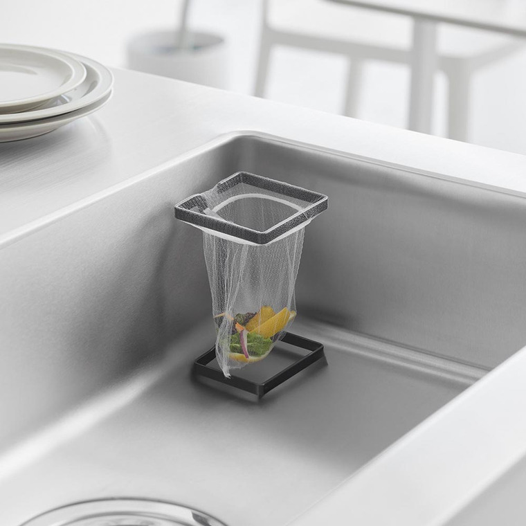 コーナーに置ける水切りネットホルダー タワー スクエア 山崎実業 公式 tower 10205 10206 ホワイト ブラック