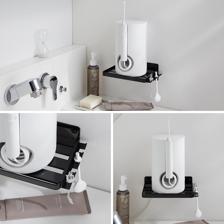 ウォールオーラルケア洗浄器収納ラック タワー 石こうボード壁対応 山崎実業 公式 tower 10221 10222 ホワイト ブラック