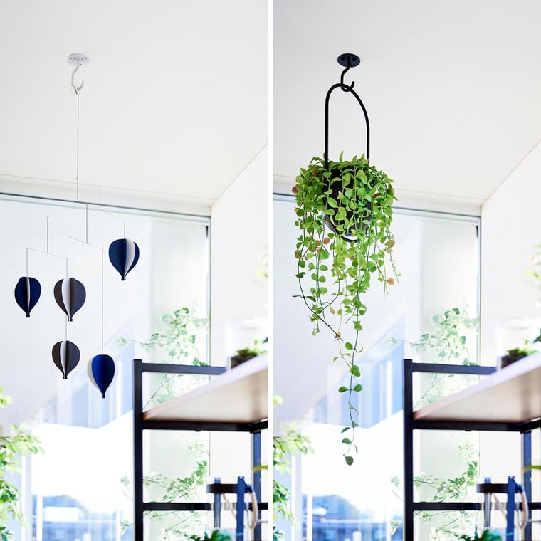 天井から吊り下げできるプランターフック タワー 石こうボード壁対応 山崎実業 公式 tower 10227 10228 ホワイト ブラック