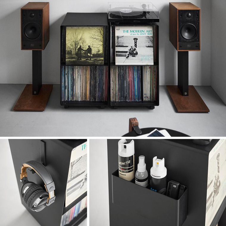 レコードラック タワー 山崎実業 公式 tower 10229 10230 ホワイト ブラック / キャスター付き 送料無料