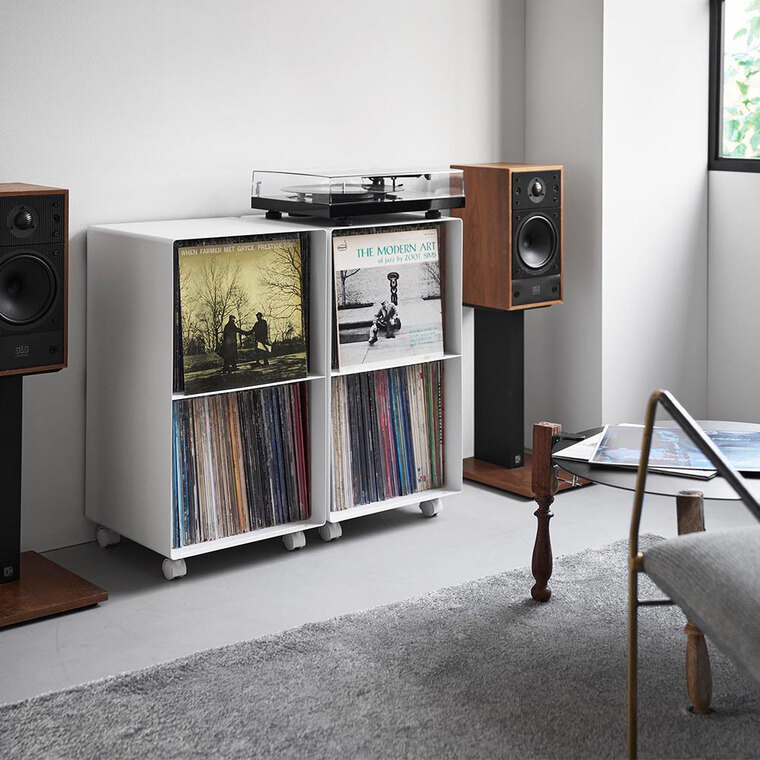 レコードラック タワー 山崎実業 公式 tower 10229 10230 ホワイト ブラック / キャスター付き 送料無料