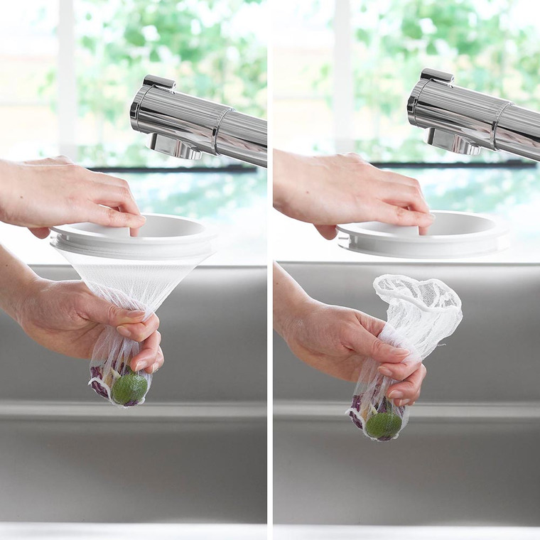 水切りネットホルダー付き排水口カバー タワー 山崎実業 公式 tower 1311 1312 ホワイト ブラック