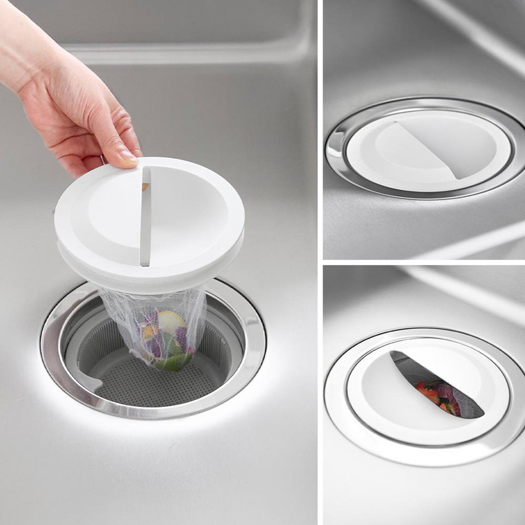 水切りネットホルダー付き排水口カバー タワー 山崎実業 公式 tower 1311 1312 ホワイト ブラック