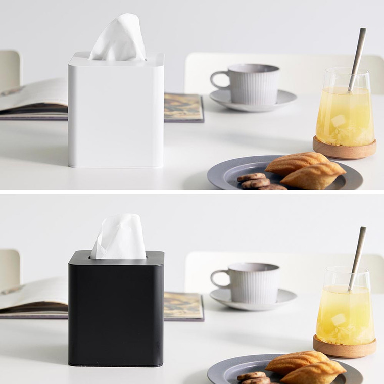 コンパクトティッシュケース タワー スクエア 山崎実業 公式 tower 10054 10055 ホワイト ブラック