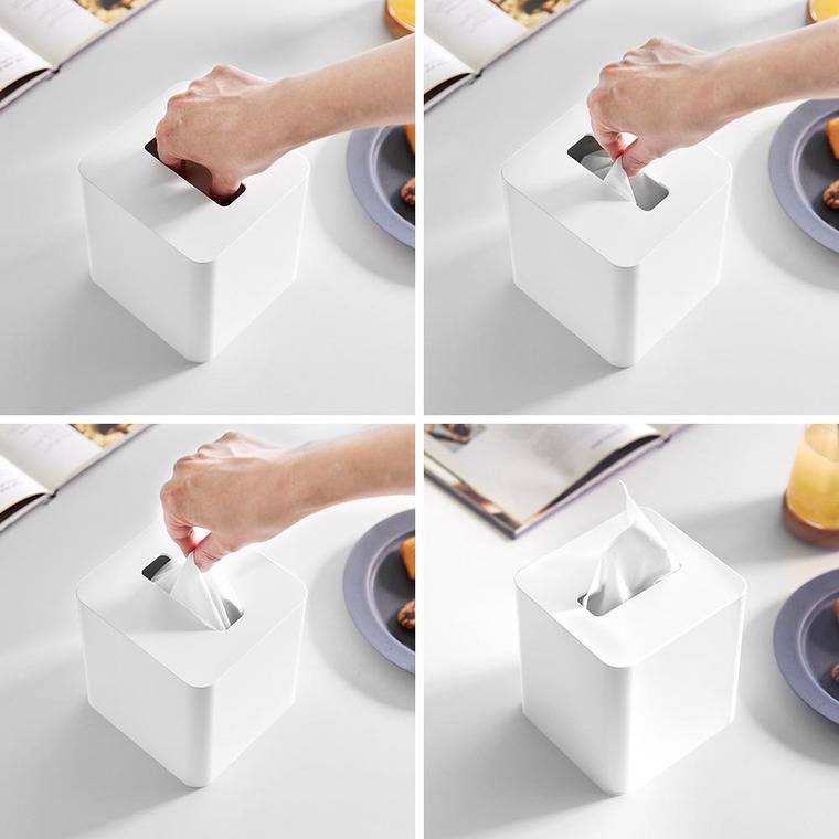 コンパクトティッシュケース タワー スクエア 山崎実業 公式 tower 10054 10055 ホワイト ブラック