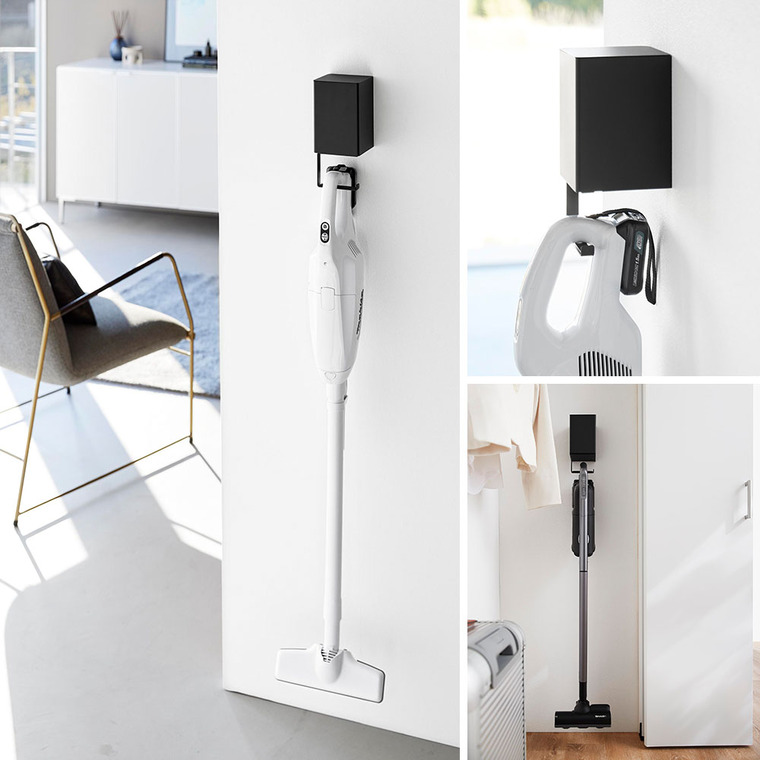 ウォール収納付きコードレスクリーナーホルダー タワー 石こうボード壁対応 山崎実業 公式 tower 10082 10083 ホワイト ブラック 送料無料