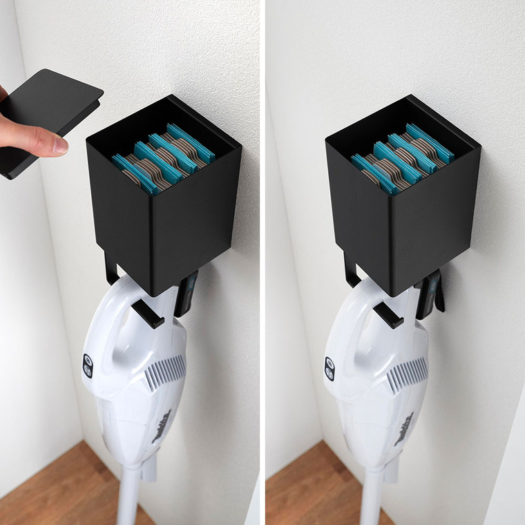 ウォール収納付きコードレスクリーナーホルダー タワー 石こうボード壁対応 山崎実業 公式 tower 10082 10083 ホワイト ブラック 送料無料
