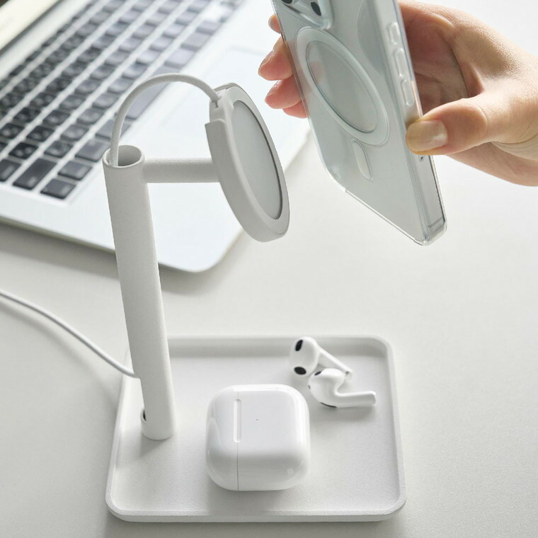 山崎実業 tower トレー付きスマートフォン充電スタンド タワー 公式 10088 10089 ホワイト ブラック