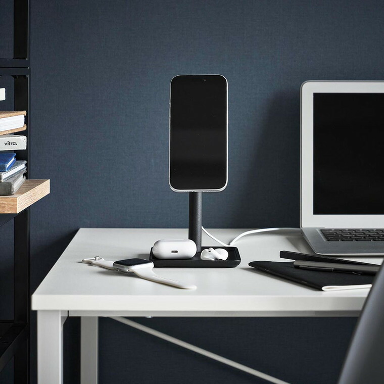 山崎実業 tower トレー付きスマートフォン充電スタンド タワー 公式 10088 10089 ホワイト ブラック