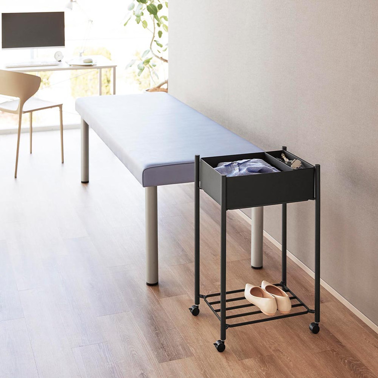 小物トレー付き下段が棚の収納ワゴン 2段 タワー 山崎実業 公式 tower 10185 10186 ホワイト ブラック 送料無料