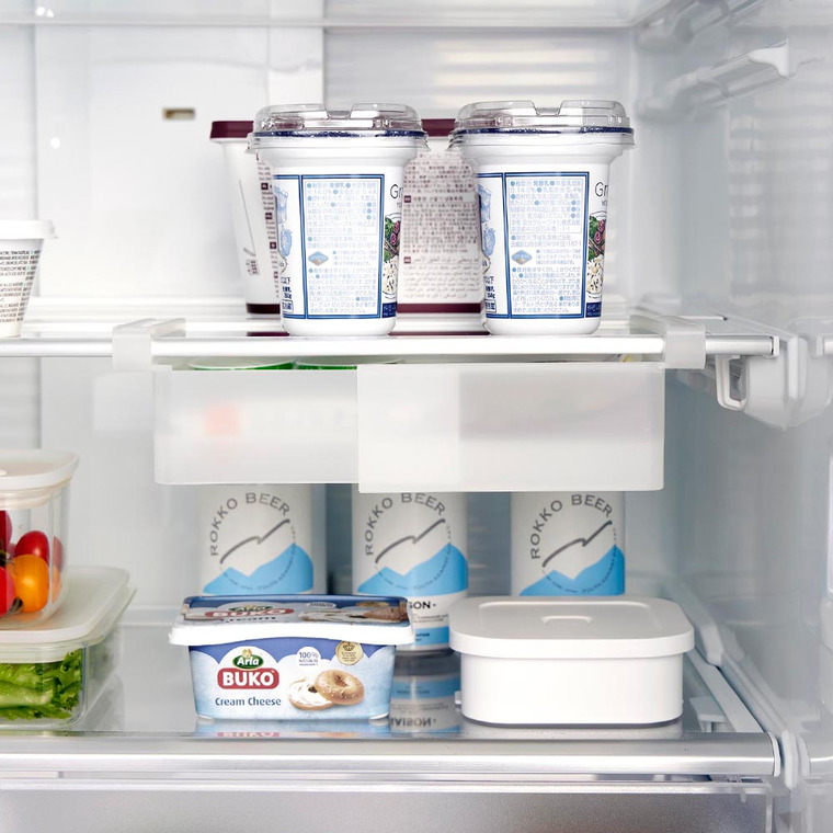 冷蔵庫中棚下伸縮ラック タワー 山崎実業 公式 tower 10213 10214 ホワイト ブラック