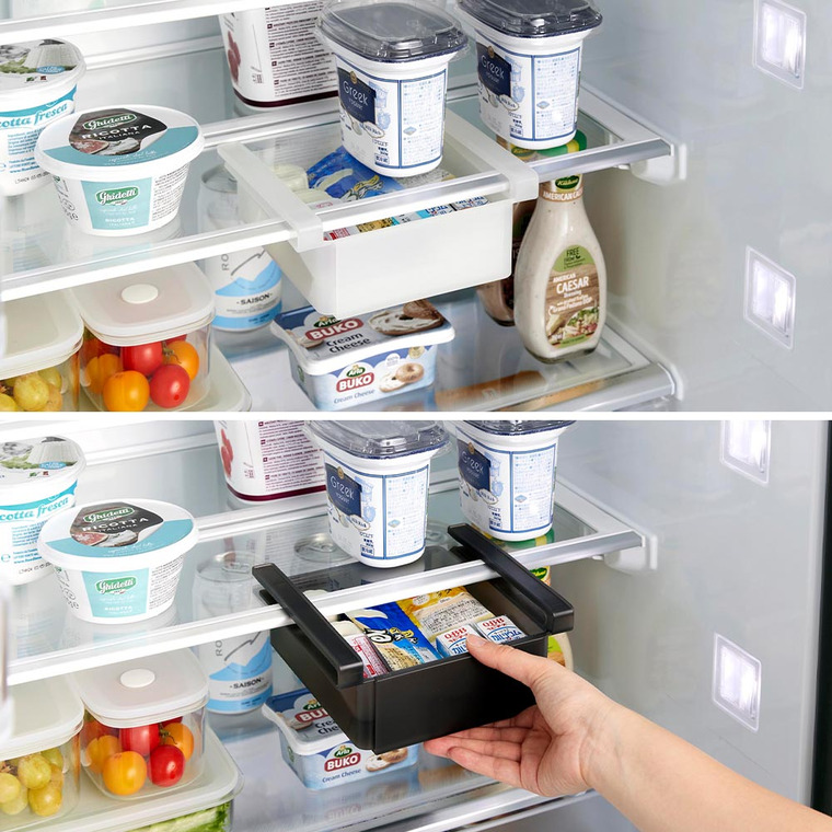 冷蔵庫中棚下伸縮ラック タワー 山崎実業 公式 tower 10213 10214 ホワイト ブラック