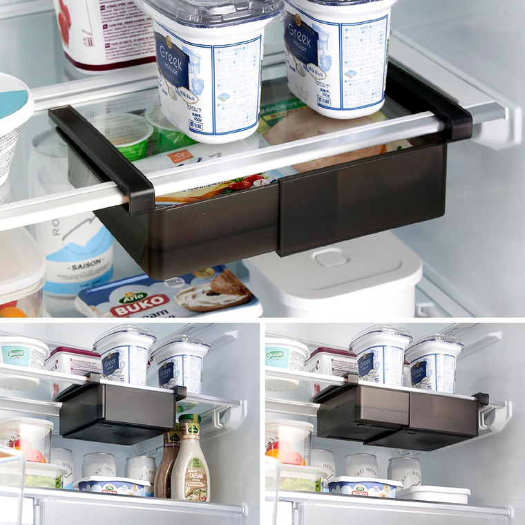 冷蔵庫中棚下伸縮ラック タワー 山崎実業 公式 tower 10213 10214 ホワイト ブラック