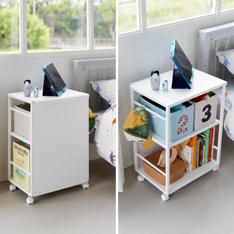 [ 目隠しワゴン タワー 天板付き ] 山崎実業 公式 tower 8466 8467 ホワイト ブラック / キッチンワゴン 天板付き スチールワゴン キャスター付き 2段 収納 キャスターワゴン キッチン リビング 書斎