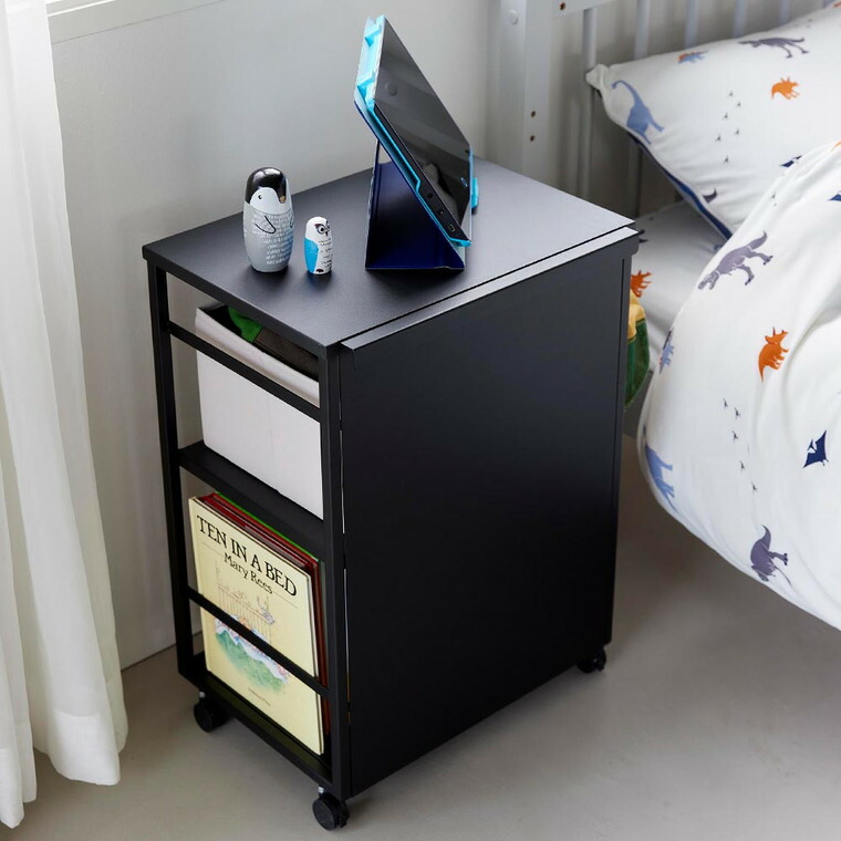 [ 目隠しワゴン タワー 天板付き ] 山崎実業 公式 tower 8466 8467 ホワイト ブラック / キッチンワゴン 天板付き スチールワゴン キャスター付き 2段 収納 キャスターワゴン キッチン リビング 書斎