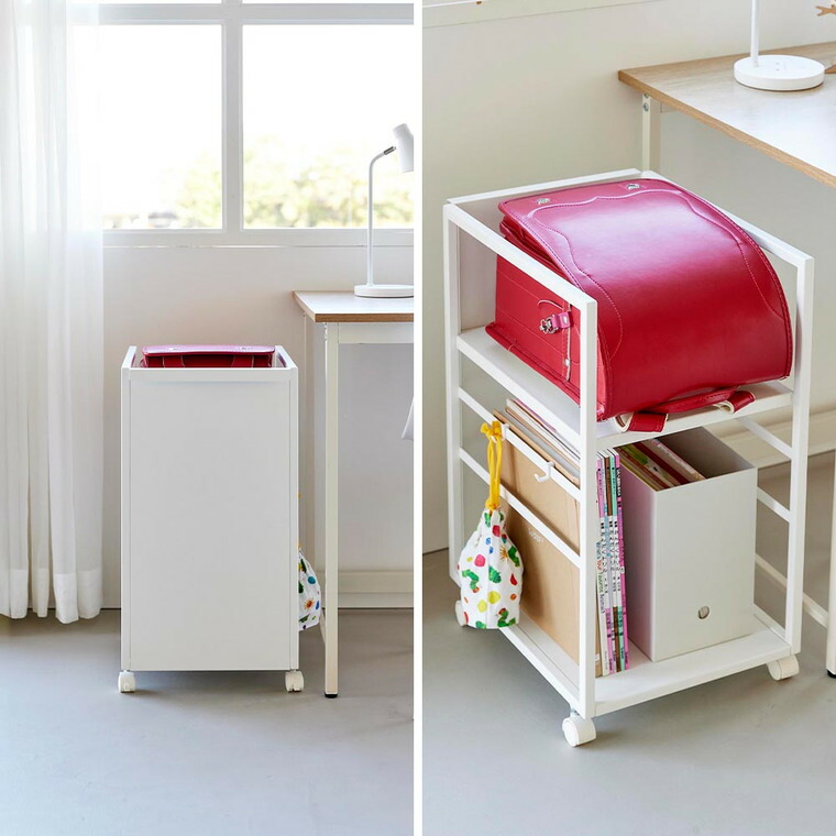 [ 目隠しワゴン タワー スリム ] 山崎実業 公式 tower 8468 8469 ホワイト ブラック / スチールワゴン キャスター付き 2段 スリム 収納 キッチンワゴン キャスターワゴン リビング 書斎