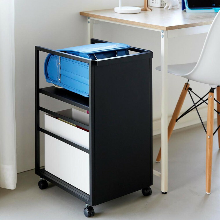 [ 目隠しワゴン タワー スリム ] 山崎実業 公式 tower 8468 8469 ホワイト ブラック / スチールワゴン キャスター付き 2段 スリム 収納 キッチンワゴン キャスターワゴン リビング 書斎