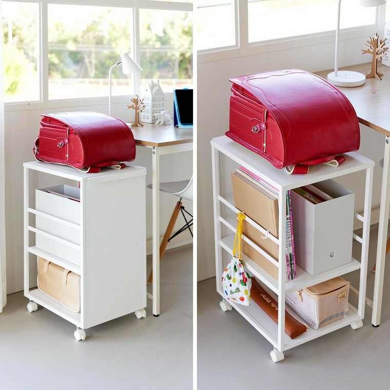 [ 目隠しワゴン タワー スリム 天板付き ] 山崎実業 公式 tower 8470 8471 ホワイト ブラック / キッチンワゴン 天板付き スチールワゴン キャスター付き 2段 スリム 収納 子供部屋 リビング 書斎